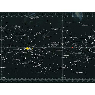 Apollo Realm Map Space CSM-TEC Apollo 11 Star Chart Map Galaxy Art Print Canvas Premium ...