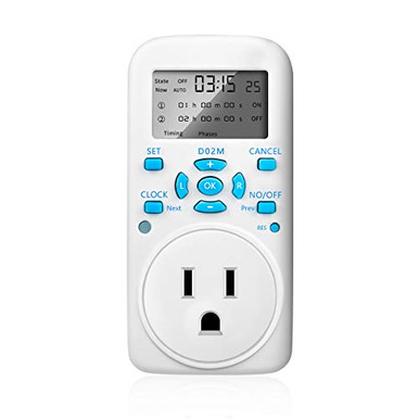 Timer Outlet- Programmable 110V/220V Pump Timer Switch- Minimum Setting ...