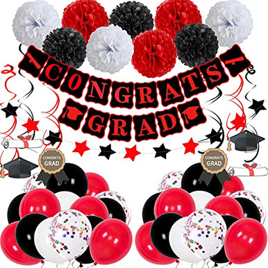 Graduation Decorations- Graduation Party Decorations 2021 Red and Black ...