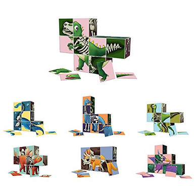PicassoTiles Magnetic Puzzle Cube 3D Magic Dinosaur X-Ray Blocks 63 ...