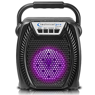 Technical Pro Portable Rechargeable LED Bluetooth Speaker with USB- SD ...