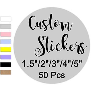 50 Custom Round Stickers-3inchx3inch Personalized Stickers with Text ...