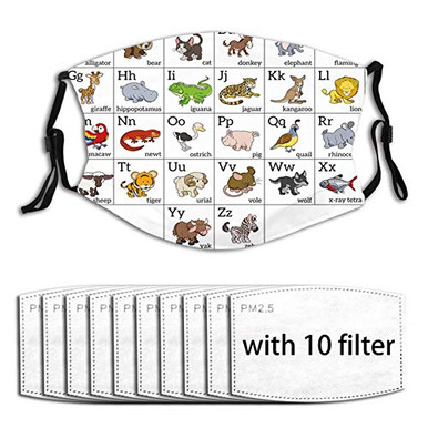 10 filters Windproof mask-Educational- Alphabet Learning Chart with ...