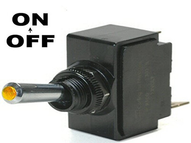 Pacific Customs Amber Lighted Tip On/Off 15 Amp Toggle Switch With Tab ...