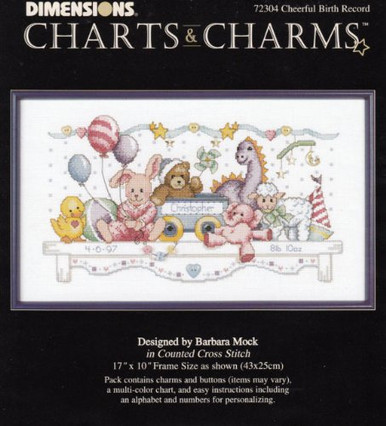 Dimensions Charts and Charms Cheerful Birth Record - Warehousesoverstock
