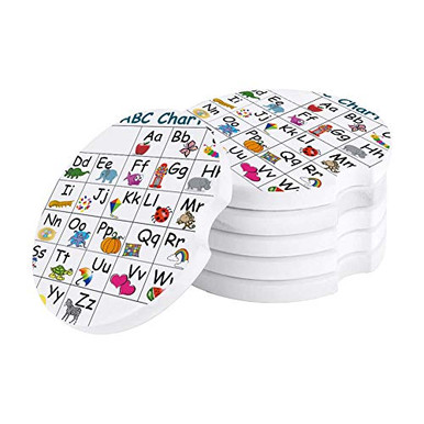 6 PCS Set Absorbent Car Coaster with A Finger Notch for Drinks - Non ...