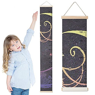 Moon Chart Ruler Kids Growth Chart Crescent-Moon Galaxy Children Height Measurement ...