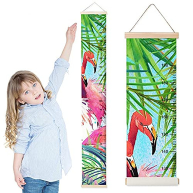 Flamingo Ruler Growth Chart for Kids Painting-Flamingos Children Height Measurement ...