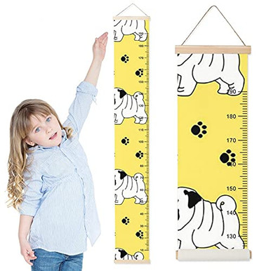 Growth Chart for Kids Dogs Yellow Children Height Measurement Ruler ...