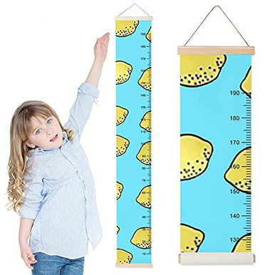 Kids Growth Chart Lemons Blue Children Height Measurement Ruler ...