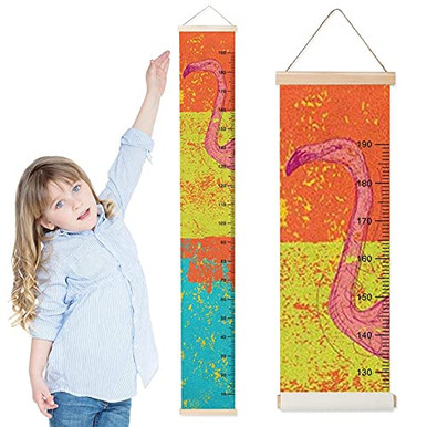 Flamingo Ruler Growth Chart for Kids Vintage Flamingos Children Height Measurement ...