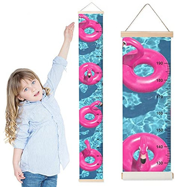Flamingo Ruler Growth Chart for Kids Swimming Rings Flamingos Children Height ...