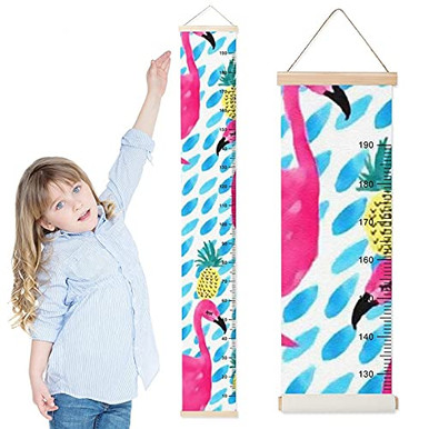 Flamingo Ruler Kids Growth Chart Flamingos Colored Children Height Measurement Ruler ...