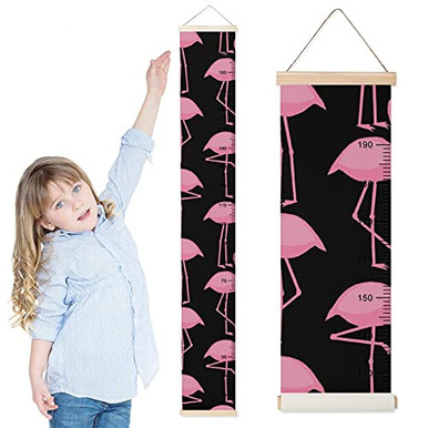 Flamingo Ruler Kids Growth Chart Flamingos Black Children Height Measurement Ruler ...