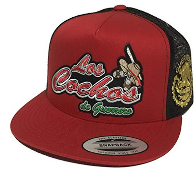 El Borracho De Mexico Snapback Hat - Black Mesh With Dual Logos, Authentic Yupoong