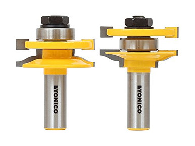 Yonico 12236 Large Ogee 2 Bit Rail and Stile Router Bit Set 1/2-Inch ...