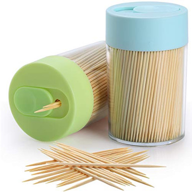 Toothpicks Rake Bamboo Wooden Toothpicks 1000 Natural Wood Toothpicks in 2 Toothpick ...