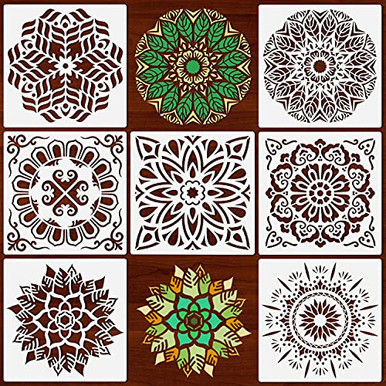 TAORISH 7 Pack 12x12 Inch Mandala Stencil Large Reusable Stencils for ...
