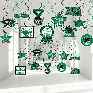 Gradution Stars 30 Pieces Graduation Party Decorations Congrats Grad Hanging Swirl ...