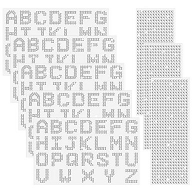 8 Sheets Glitter Rhinestone Alphabet Letter Stickers and Gemstone ...