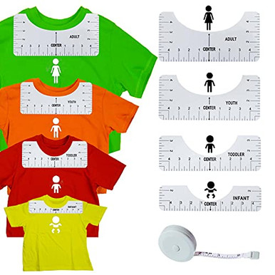 T-Shirt Ruler Guide Alignment Tool 5 Pcs Sewing Rulers to Center ...