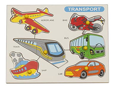 Wooden Puzzles for Kids Colorful Transport Shape Kids Puzzle with ...