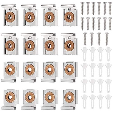 Spring Clips For Mirrors Kamtop 16 PCS -4 Sets- Spring Loaded Mirror Hanger Clips Mirror ...