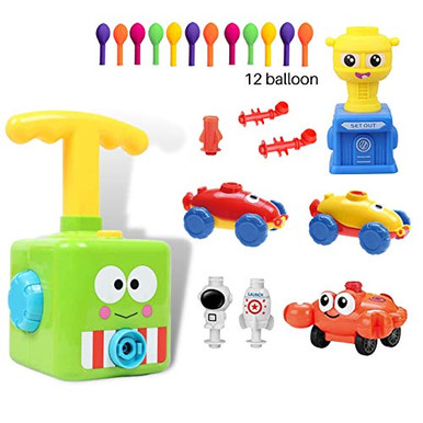 Set De Coches Propulsados Por Globos – 19 En 1, Incluye Lanzador, 3 Coches, Astronauta, Cohete Y 12 Globos – Juguete Científico