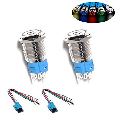 Monrand Latching Push Button Switch12V DC ON-Off Self-Locking Latching ...