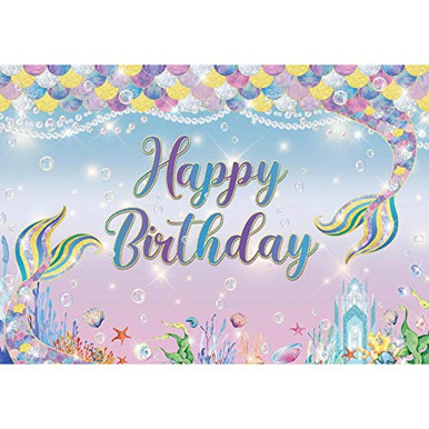 Allenjoy 7x5ft Under The Sea Mermaid Backdrop for Girl Sparkle Scales ...