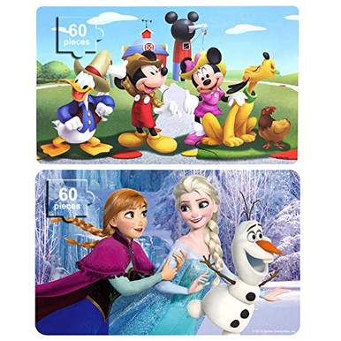 NEILDEN Disney Puzzles in Metal Boxes Mickey Mouse and Frozen Puzzle 60 ...