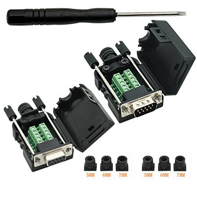 DB9 breakout Connector DB9 RS232 D-SUB Female and Male Adapter 9-pin ...