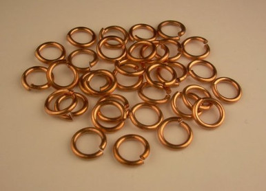 230 Pcs 18 Gauge Solid Copper Jump Rings - 7mm OD, Saw-Cut, Made In USA, 1 Ounce Pack