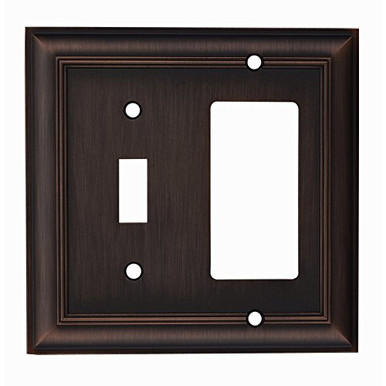 Allen + roth Cosgrove 2-Gang Oil-Rubbed Bronze Single Round Wall Plate ...