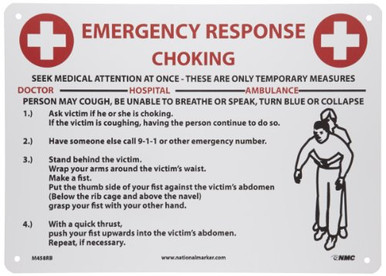 NMC M458RB Choking Response Sign Legend 