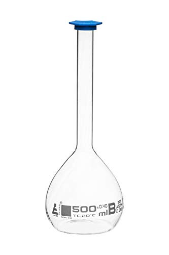 Volumetric Flask, 500mL - Class A - Borosilicate Glass, Polyethylene S