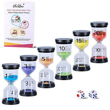 Hourglass Sand Timers 1-3-5-10-15-30 Minutes Colorful Sand Clock for ...