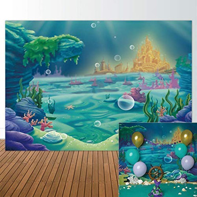 Allenjoy 7x5ft Fabric Backdrop Under The Sea Little Mermaid Ocean ...