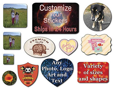 60 2"x3" Rectangle Custom Stickers Labels. Add Logo Photo Text or Art ...