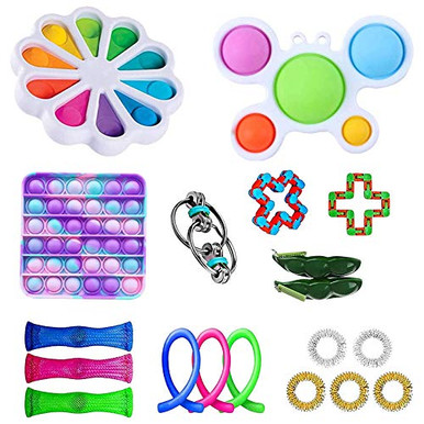 Lot De 3 Jouets Sensoriels Pop Fidget – Formes Dinosaure, Alpaga Et Ours – Silicone Anti-stress – Cadeau Idéal