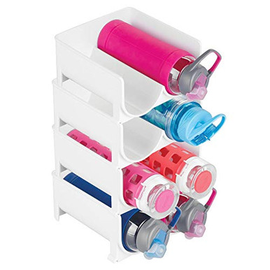 mDesign Plastic Freestanding Water Bottle Storage Organizer for Kitchen ...
