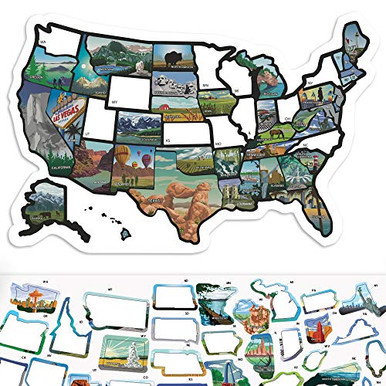 Us Map Sticker Rv RV State Sticker Travel Map - 11