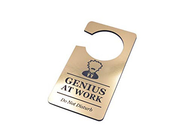 OriginDesigned Genius at Work Do Not Disturb Room Door Hanger Sign Gold ...