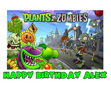 Plants Vs Zombies Edible Image Photo Sugar Frosting Icing Cake Topper ...