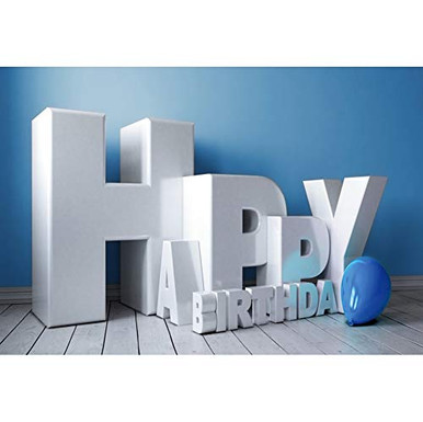 Riyidecor Royal Blue And Silver Balloons Backdrop Polyester Fabric Navy Happy Birthday 7Wx5H Feet Glitter Bokeh Dots Flower Chic Photography Background Adults Women Birthday Party Photo Studio Shoot