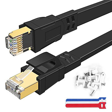 Cat 8 Ethernet Cable 30ft Deegotech Flat High Speed Gigabit Ethernet ...
