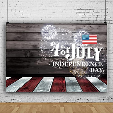 July Rastic Background Frame Leowefowa 4th of July Independence Day Backdrop 5x3ft American Flag ...