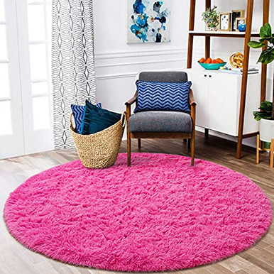 ISEAU Fluffy Round Rug Carpets Modern Shaggy Circle Rug for Kids ...
