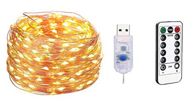 USB remote control copper wire light string 10 meters 100 lights 8 ...