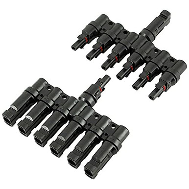 Photovoltaic Connector Waterproof IP68 Solar Panel Cable Connectors Multi Contact 4 Mm T Branch Connectors Cable Coupler Combiner For Solar System 1pair 1 To 5